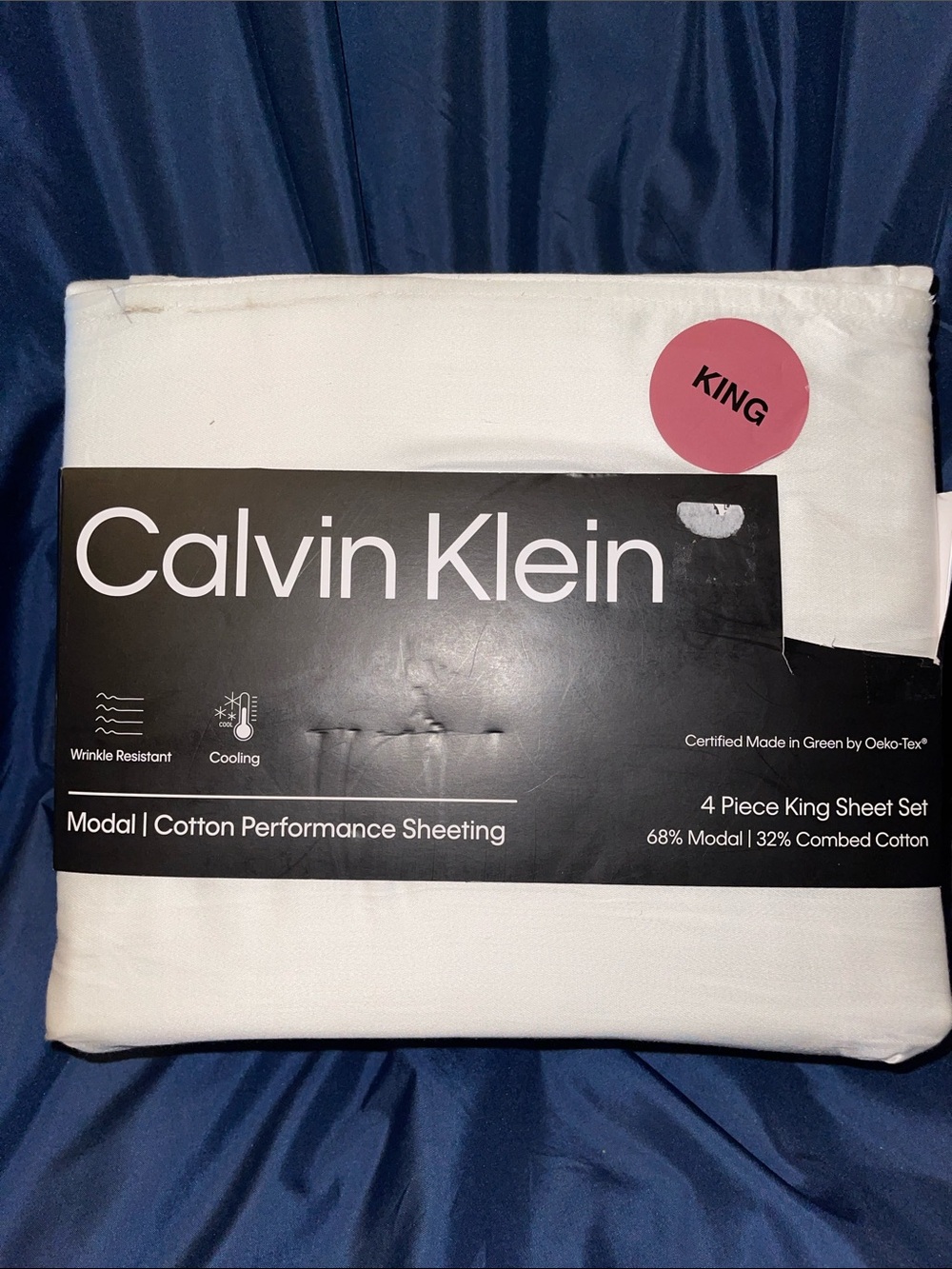Calvin Klein White Modal-Cotton 4-Piece King Sheet Set